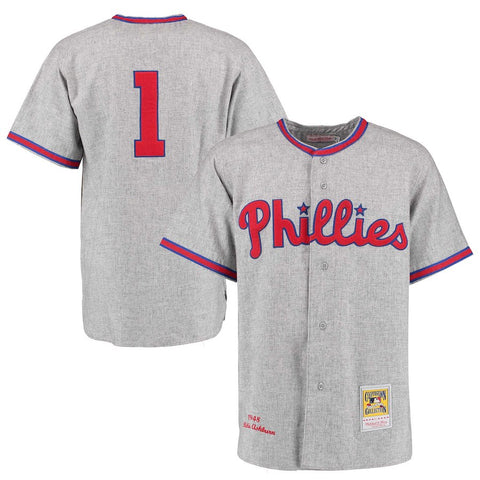 Richie Ashburn 1948 Philadelphia Phillies Mitchell & Ness Authentic Throwback Jersey - Gray