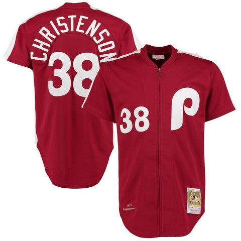 Larry Christenson 1981 Philadelphia Phillies Mitchell & Ness Authentic Throwback Jersey - Maroon