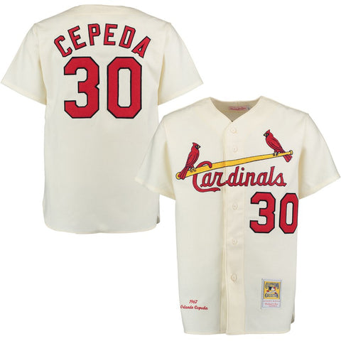Orlando Cepeda 1967 St. Louis Cardinals Mitchell & Ness Home Authentic Throwback Jersey - Cream