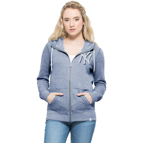 New York Yankees '47 Women's Frontside Full-Zip Hoodie - Navy