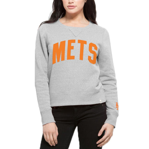 New York Mets '47 Women's Splash Crew Neck Sweatshirt - Gray
