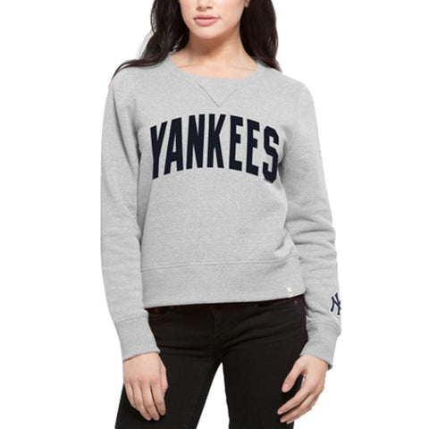 New York Yankees '47 Women's Splash Crew Neck Sweatshirt - Gray