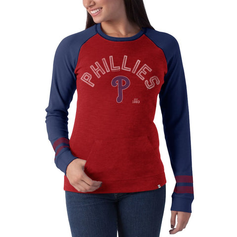 Philadelphia Phillies '47 Women's Top View Crew Neck Pullover Sweatshirt - Red