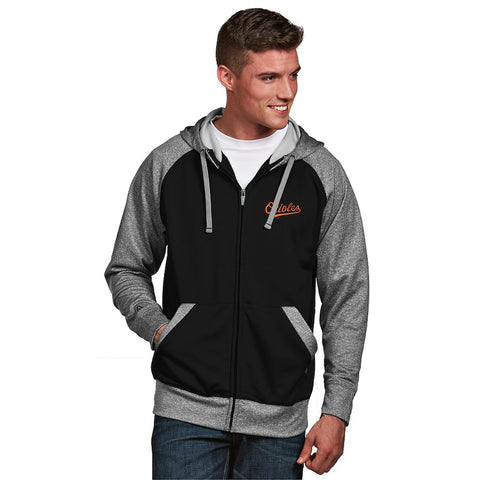 Baltimore Orioles Antigua Strategy Full-Zip Jacket - Black
