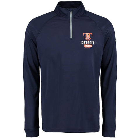 Detroit Tigers Under Armour Quarter-Zip Tech Pullover Performance Sweatshirt - Navy