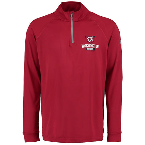 Washington Nationals Under Armour Quarter-Zip Tech Pullover Performance Sweatshirt - Crimson