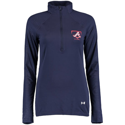 Atlanta Braves Under Armour Women's Tech Half-Zip Sweatshirt - Navy