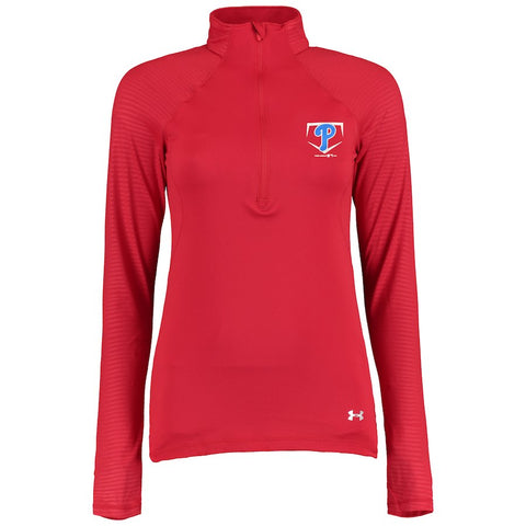 Philadelphia Phillies Under Armour Women's Tech Half-Zip Sweatshirt - Red