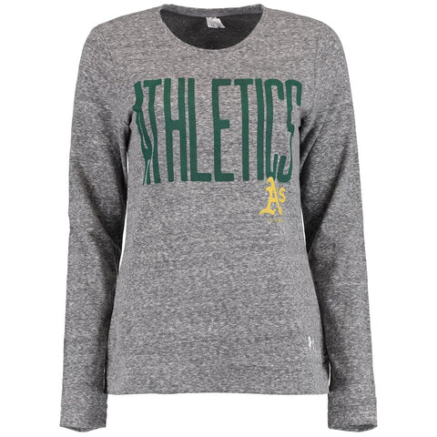 Oakland Athletics Under Armour Women's Terry Crewneck Pullover Sweatshirt - Heather Gray