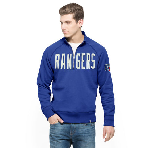 Texas Rangers '47 Cross Check Quarter-Zip Pullover Sweatshirt - Royal