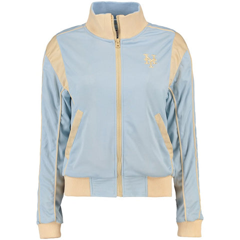 New York Mets G-III Sports by Carl Banks Women's Pique Full-Zip Track Jacket - Light Blue
