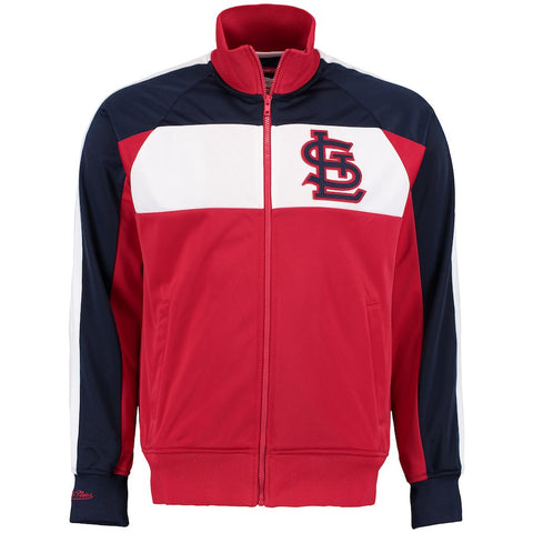 St. Louis Cardinals Mitchell & Ness Home Stand Track Jacket - Red/Navy