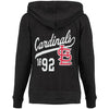 St. Louis Cardinals Soft as a Grape Women's Tri-Blend Full-Zip Hoodie - Charcoal