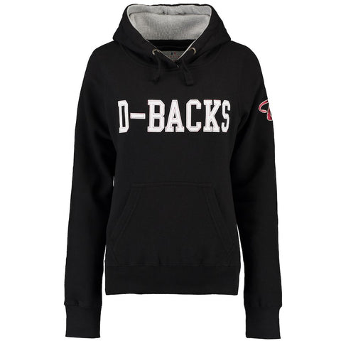 Arizona Diamondbacks Soft as a Grape Women's Garment Washed Pullover Hoodie - Black