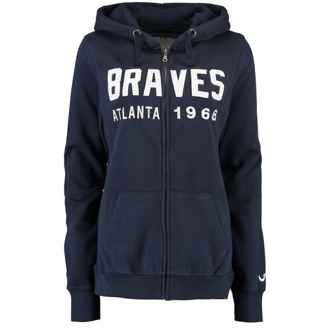 Atlanta Braves Soft as a Grape Women's Full-Zip Hoodie - Navy