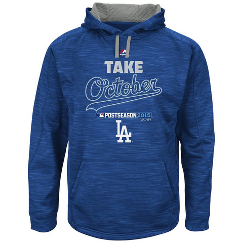 Los Angeles Dodgers Majestic 2015 Playoff On Field Take October Streak Fleece Hoodie - Royal