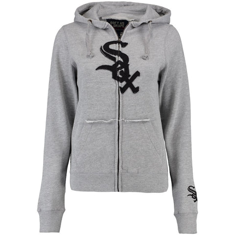 Chicago White Sox Soft as a Grape Women's Team Spirit Full-Zip Hoodie - Gray