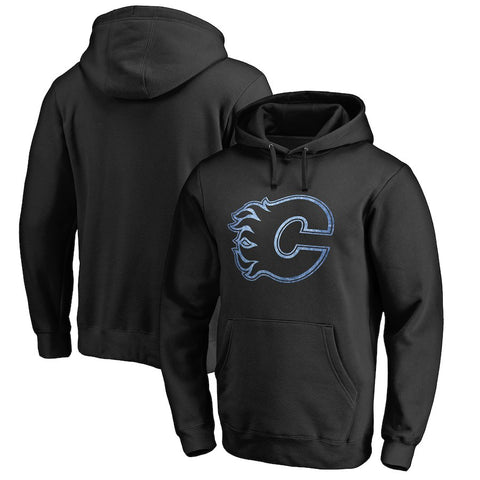 Calgary Flames Rinkside Pond Hockey Pullover Hoodie - Black