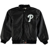 Philadelphia Phillies JH Design Leather Script Jacket - Black