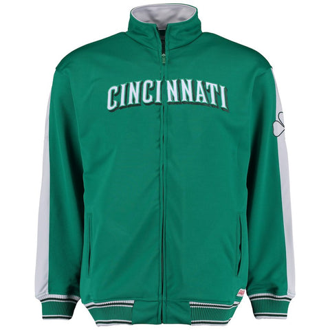 Cincinnati Reds Stitches Irish Track Jacket - Green