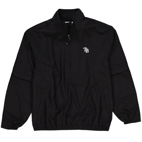 Tampa Bay Rays Cutter & Buck Big & Tall Astute Half-Zip Convertible Windshirt - Black