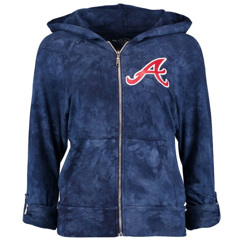Atlanta Braves Women's French Terry Full-Zip Hoodie - Navy