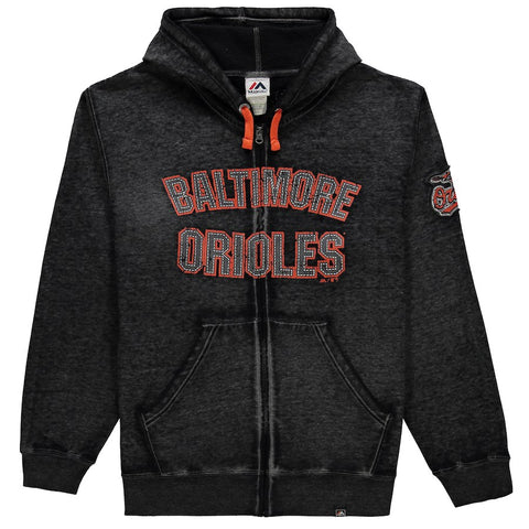 Baltimore Orioles Women's French Terry Full-Zip Hoodie - Black
