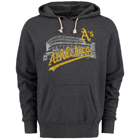 Oakland Athletics Majestic Threads Stadium Pullover Hoodie - Gray