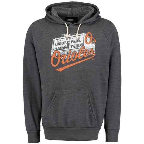 Baltimore Orioles Majestic Threads Stadium Pullover Hoodie - Gray