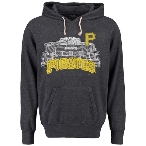 Pittsburgh Pirates Majestic Threads Stadium Pullover Hoodie - Gray