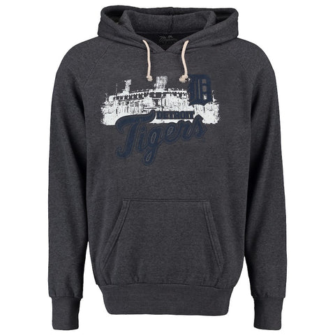 Detroit Tigers Majestic Threads Stadium Pullover Hoodie - Gray