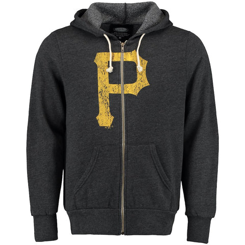 Pittsburgh Pirates Majestic Threads Full-Zip Hooded Fleece Sweatshirt - Black