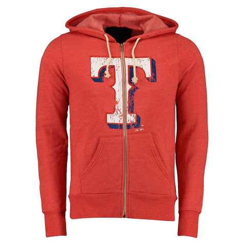 Texas Rangers Majestic Threads Full-Zip Hooded Fleece Sweatshirt - Red