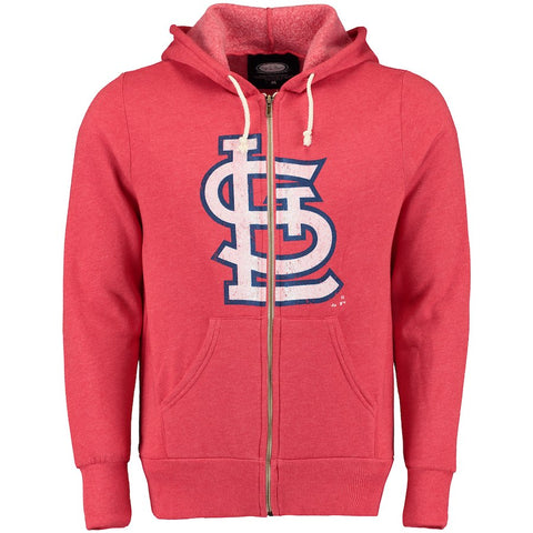 St. Louis Cardinals Majestic Threads Full-Zip Hooded Fleece Sweatshirt - Red