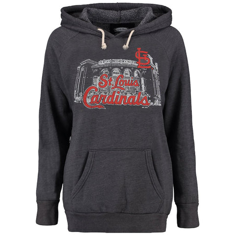 St. Louis Cardinals Majestic Threads Women's Stadium Pullover Hoodie - Gray