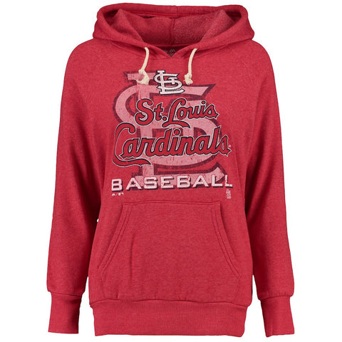 St. Louis Cardinals Majestic Threads Women's Visionary Tri-Blend Pullover Hoodie - Red