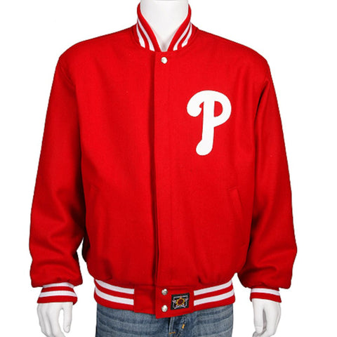Philadelphia Phillies JH Design Reversible Wool Jacket - Red