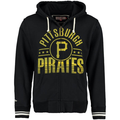 Pittsburgh Pirates Mitchell & Ness Full-Zip Hoodie - Black