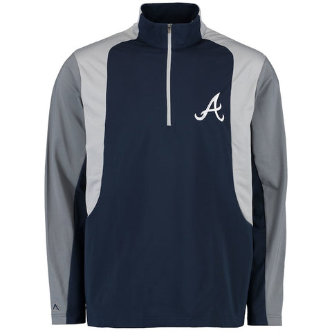 Atlanta Braves Antigua Beta Pullover Jacket - Navy