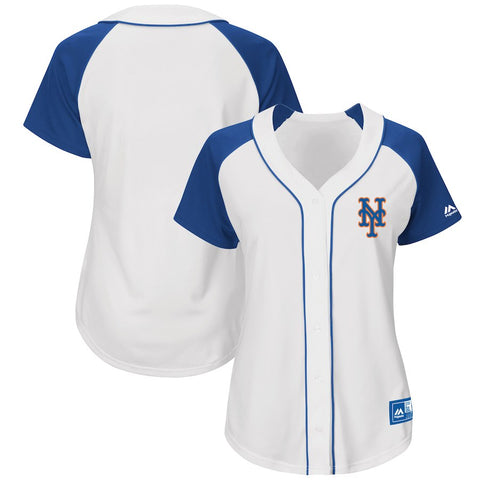 New York Mets Majestic Women's Fashion Replica Jersey - White