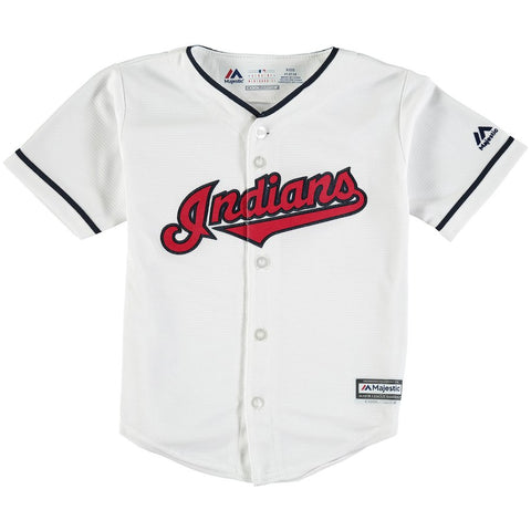 Cleveland Indians Majestic Toddler Official Cool Base Jersey - White