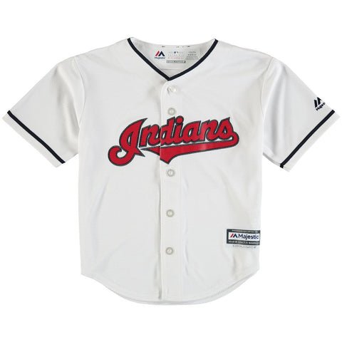 Cleveland Indians Majestic Preschool Official Cool Base Team Jersey - White