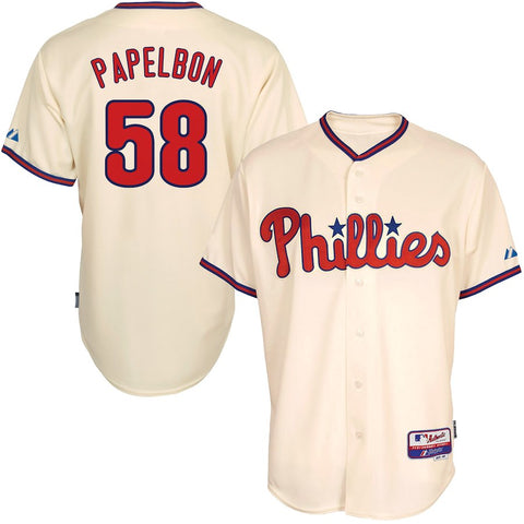 Jonathan Papelbon Philadelphia Phillies Majestic Alternate 6300 Player Authentic Jersey - Tan