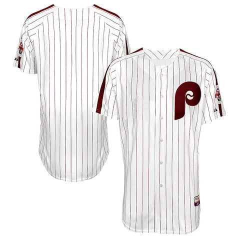 Philadelphia Phillies Majestic Home Retro Team Authentic Jersey - White