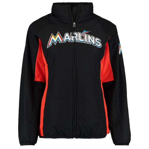 Miami Marlins Majestic Women's Authentic Collection Double Climate Full-Zip Jacket - Red