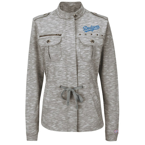 Los Angeles Dodgers Majestic Women's Dugout Diva Jacket - Gray