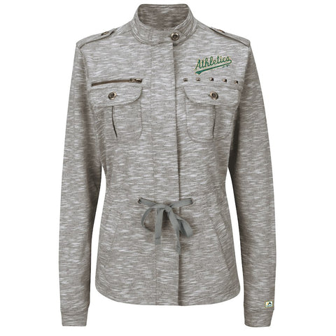 Oakland Athletics Majestic Women's Dugout Diva Jacket - Gray