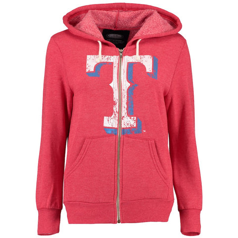 Texas Rangers Majestic Women's Full Zip Hoodie - Red