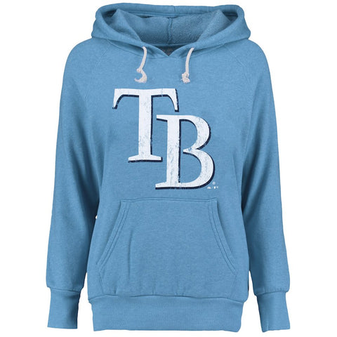 Tampa Bay Rays Majestic Threads Women's Pullover Hoodie - Light Blue