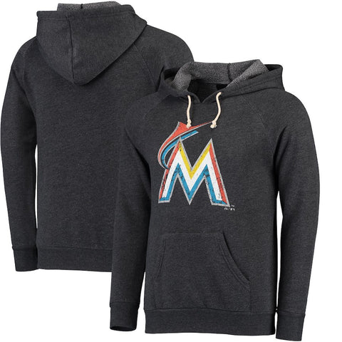 Miami Marlins Majestic Threads Women's Pullover Hoodie - Black